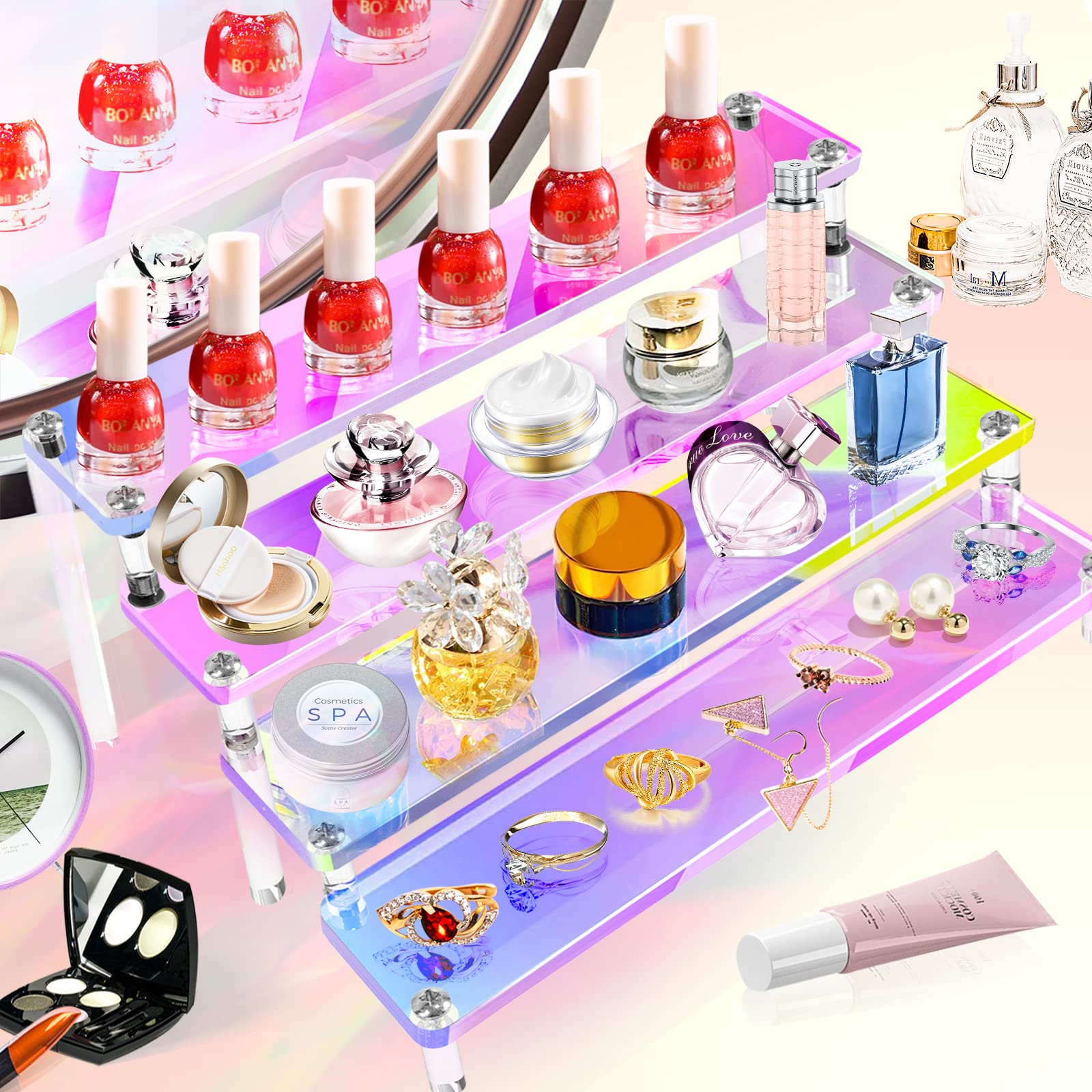 1-5 Tier Iridescent Acrylic Di - Perfume Fragrance Holder recension och pris