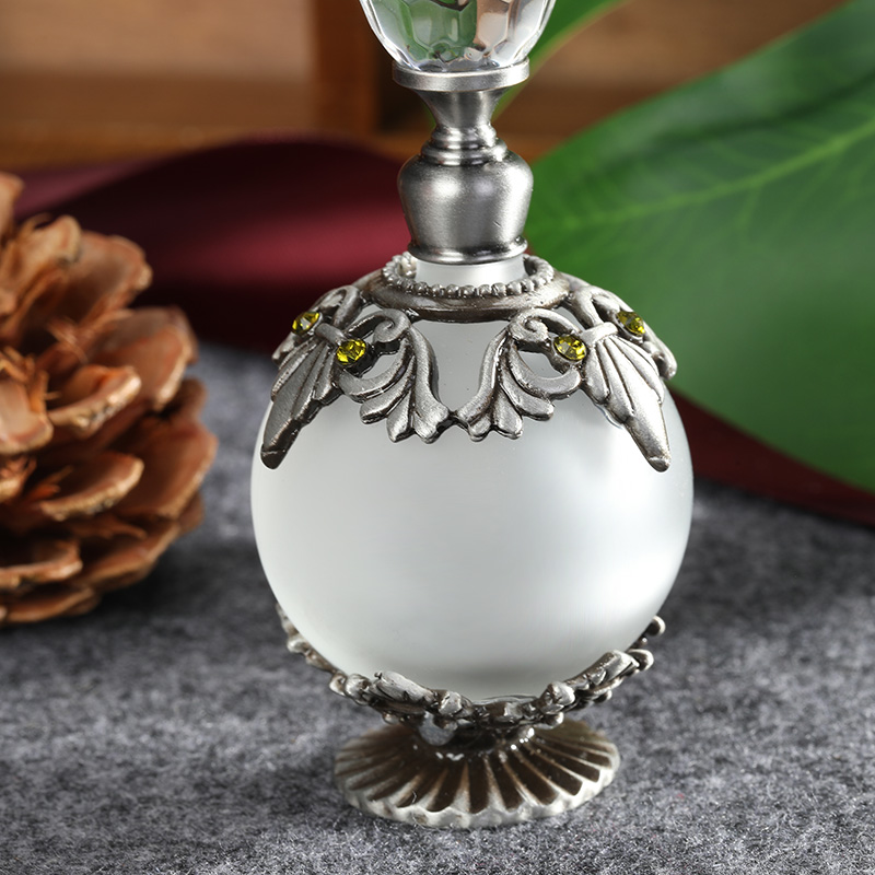 Antique Silver Metal Glass Per - Perfume Fragrance Holder recension och pris