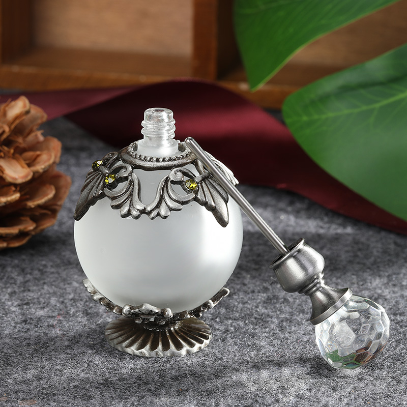 Antique Silver Metal Glass Per - Perfume Fragrance Holder recension och pris